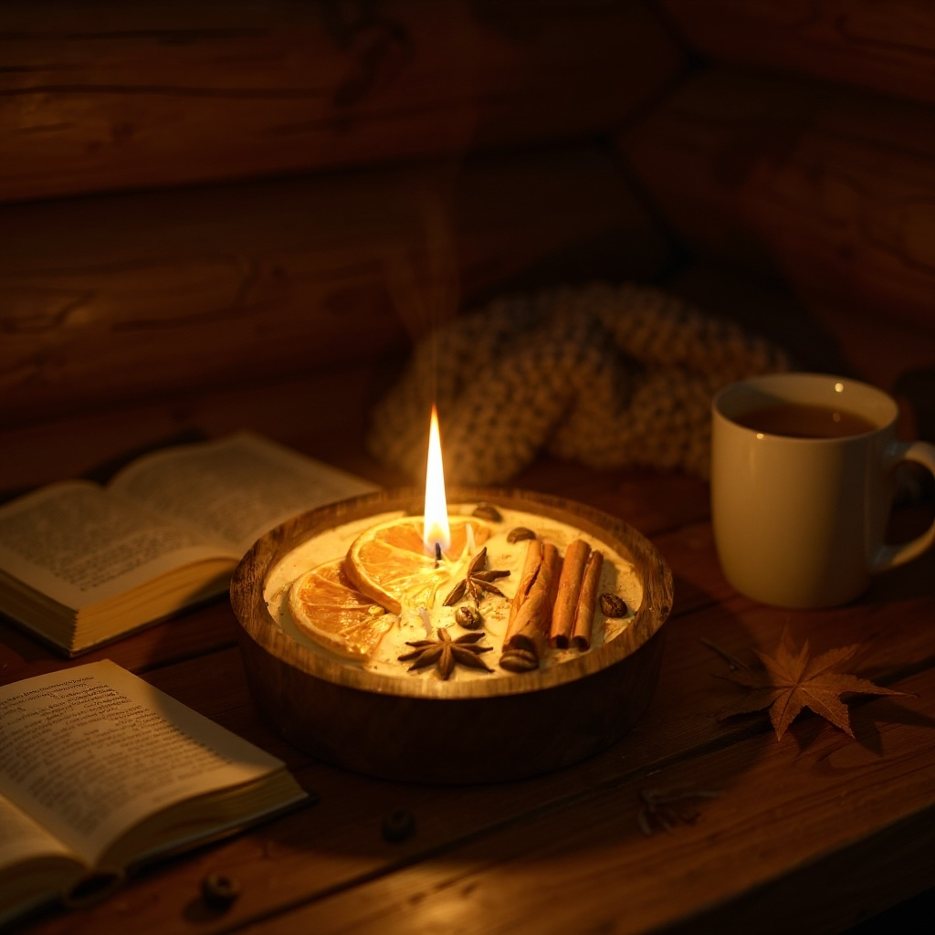 Wooden Bowl Candles