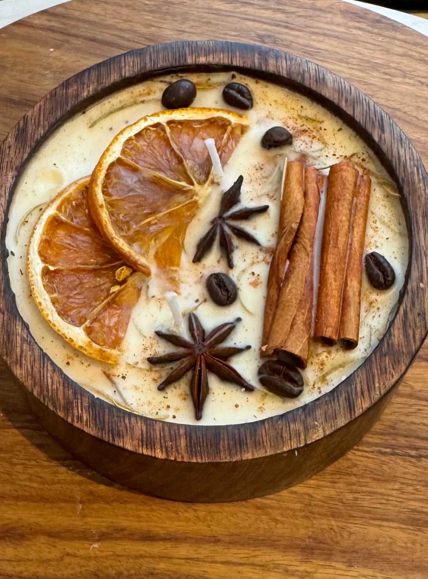 Wooden Bowl Candles