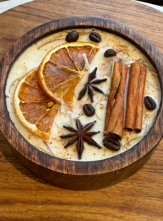 Wooden Bowl Candles