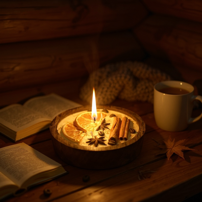 Wooden Bowl Candles