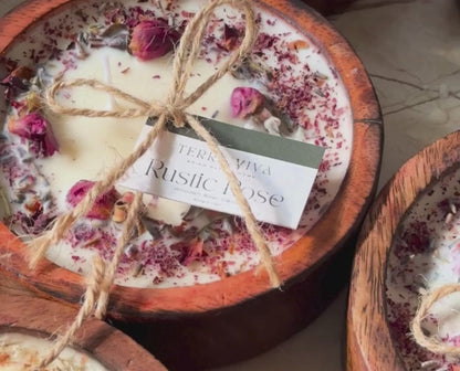 Wooden Bowl Candles
